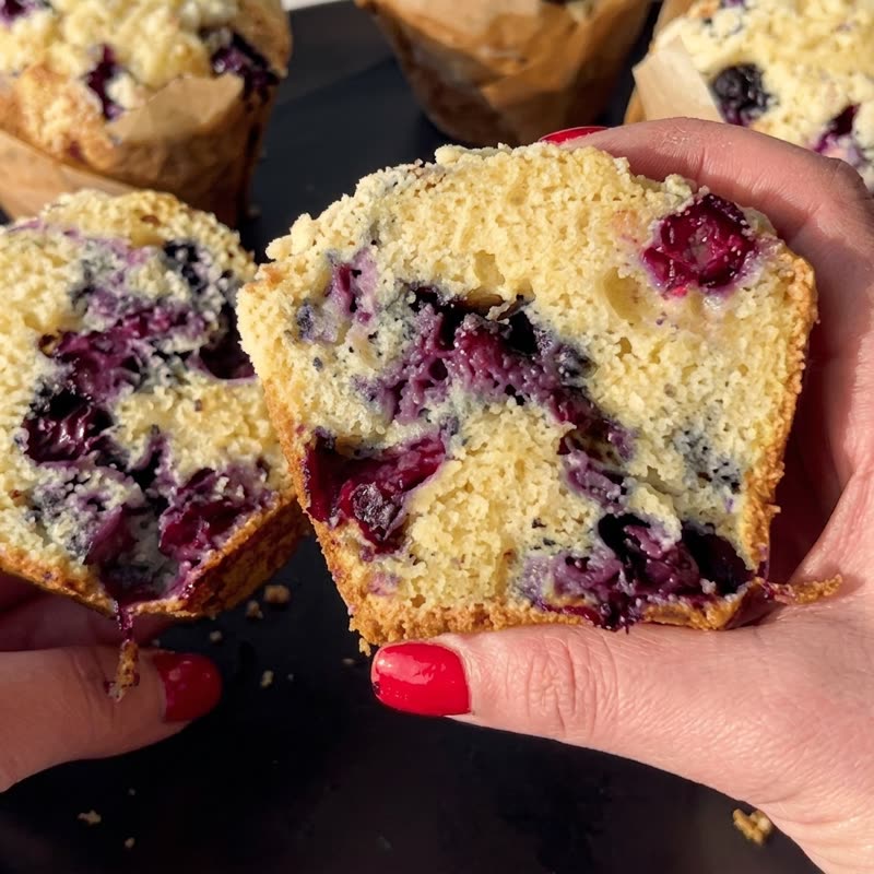 Muffins de mirtilo prontos para congelar